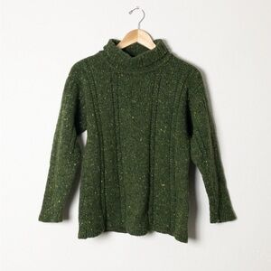Rathlin Tir Chonaill Green 100% Pure Wool Irish Sweater Size L
